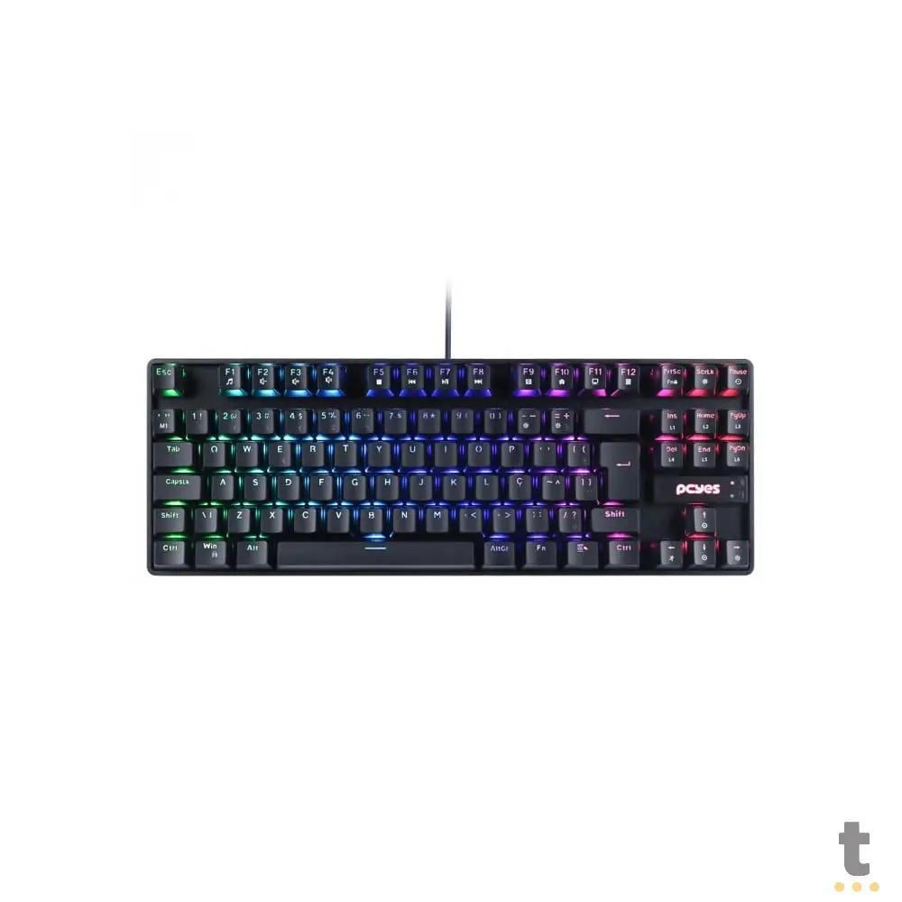 Teclado Gamer Mecanico PCYes TKL 75% Neron Outemu Blue Hotswap RGB Preto - PNOHBLRGB Truedata